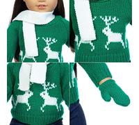 Omquot Vestido cálido de invierno para muñecas, ropa para muñecas de Navidad lavable de 18 pulgadas de diseño único para las vacaciones (rojo)