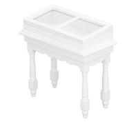 Omquot - Vitrina de casa de muñecas en miniatura precisa, encantador mueble de madera de abedul para casas de muñecas 1/12, perfecto para decoración de oficina (blanco)