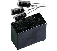Omron (G5Q-14-EU 12DC & eeu-eb1j221) alimentación del relé, SPDT, 12 VDC, SPDT 12 VDC classf alta capacidad, sellada, 220µF, 65 V, condensador