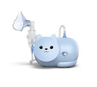 OMRON Nami Cat - Nebulizador de compresor apto para niños para tratar en casa la tos y el resfriado, bronquitis, asma y más, azul claro