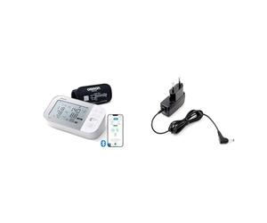 Omron Tensiómetro X7 Smart, Monitor para la presión arterial con detector de AFib y Bluetooth, para el hogar + Adaptador de corriente AC para tensiómetro M2, M3, M6, M7 y inhalador C803