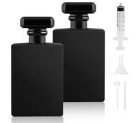Omsscun 2 Piezas Atomizador Vidrio 30ml, Perfumeros Recargables Negros, Portable Frasco Perfume Cristal con Boquillas de Oro y Plata para Mujeres Niñas Hombres Viaje