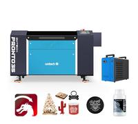 OMTech Grabador Láser CO2 90W, Máquina de Grabado Láser 700x500mm con Autofoco, Doble Pasador, Asistente de Aire Integrado, para Madera, Cristal(with Lightburn&Enfriador de Agua)