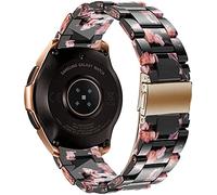 Omter Correa de resina de liberación rápida de 22 mm, 20 mm, 18 mm, bandas Wacth compatibles con Samsung Galaxy Watch/Huawei Watch/Amazfit Stratos/Garmin Watch/Asus Zenwatch 2 (18 mm, rosa negra)