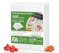 Omtofo 100 Bolsas Vacio Alimentos 30x40 cm, Bolsa gofrada envasado al vacio Sin BPA, para Conservación de Alimentos y Sous Vide Cocina & Boilable Bolsas Envasar al Vacio