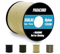 Omtofo 100m Paracord 4mm 550 lbs Cuerda Paracord de Nylon Tipo II de Paracaídas 7 Hebra Cuerda para Exteriores de Supervivencia para Todo Uso（Caqui）