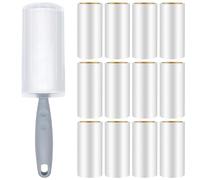 Omtofo 12 Rollos Rodillo Quitapelos Mascotas, Rodillo Pelo Mascotas 720 Hojas, con asa y Cubierta Antipolvo, Quita pelos Mascotas para Quitar el Polvo y el Cabello, Adhesivo Extra