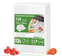 Omtofo 120 Bolsas Vacio Alimentos 15x25 cm, Bolsa gofrada envasado al vacio Sin BPA, para Conservación de Alimentos y Sous Vide Cocina & Boilable Bolsas Envasar al Vacio