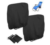 Omtofo 2 Piezas Funda para Silla Plegable para Exteriores, 96 x 85 cm Fundas de Plegable para Tumbona de Tela Oxford Impermeable Antipolvo Anti-UV con Bolsa de Almacenamiento (Negro)