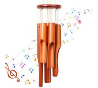 Omtofo Campanas De Viento De Bambú, 78cm Campana De Viento 6 Tubos, Carrillon De Viento Exterior De Bambú, Campanillas De Viento De Madera Conmemorativas De Bambú para Exteriores E Interiores