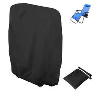 Omtofo Funda para Silla Plegable para Exteriores, 110 x 71 cm Fundas de Plegable para Tumbona de Tela Oxford Impermeable Antipolvo Anti-UV con Bolsa de Almacenamiento (Negro)