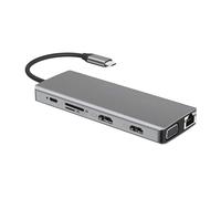 OMTUWORZ Base de expansión Tipo c 12 en 1 HDMI Dual de Alta definición 4K concentrador de expansión for la Misma Pantalla portátil Gigabit RJ45 hub
