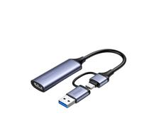 OMTUWORZ Tarjeta de Captura de vídeo de 1,5 m, transmisión en Vivo, hdmi dedicado a cámara de teléfono móvil USB ms2130, Adecuada for Switch/NS(1080P 60hz 2 in 1 Capture Card)