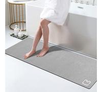 Omulla Alfombra larga de piedra de diatomita, grande, superabsorbente, de tierra de diatomeas, antideslizante, con parte trasera de goma, de secado rápido, alfombra de baño fina, 17 x 59 pulgadas,