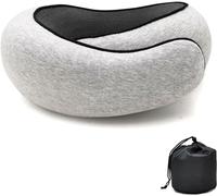 Omuotaut Wander Plus 2024 - Almohada de viaje Flyhugz Wander Plus, almohada de viaje de espuma viscoelástica, almohada de viaje de espuma viscoelástica, almohada de viaje para el cuello (gris)