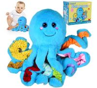 Omuyasi Juguetes Niños 1 2 3 años, Pulpo Peluche con 8 Tentáculos Texturizados, Juguete Montessori Sensorial, Juguetes Autismo, Regalo Bebe Niños Niñas, Juguete Bebe 1 año