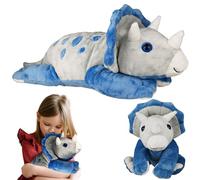 Omuyasi Peluche Animales Dinosaurio 60 cm/2 kg, Peluche Dino Triceratops Gigante, Juguetes Autismo Sensorial Niños, Antiestrés Weighted Stuffed Animals, Juguetes Dinosaurio, Regalos Adultos Niños