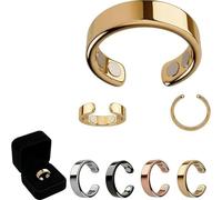 OMUYQAQ Anillo de pérdida de peso Neovolta Vitalring, con un imán incorporado que ayuda a mejorar la calidad del sueño y equilibrar las hormonas, compañero natural para las mujeres (dorado)