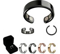 OMUYQAQ Anillo de pérdida de peso Neovolta Vitalring, con un imán incorporado que ayuda a mejorar la calidad del sueño y equilibrar las hormonas, compañero natural para las mujeres (negro)