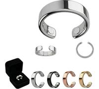 OMUYQAQ Anillo de pérdida de peso Neovolta Vitalring, con un imán incorporado que ayuda a mejorar la calidad del sueño y equilibrar las hormonas, compañero natural para las mujeres (plata)