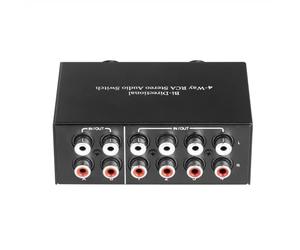 Omvial Conmutador de Audio EstéReo Bidireccional de 4 VíAs 2 Entradas 4 Salidas o 4 Entradas 2 Salidas Conector L/R Canal de Sonido de Conmutador de Audio