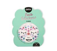 Omy Calcomanías faciales de flor, expresa tu estilo con 85 calcomanías fluorescentes reposicionables, seguras para la piel y dermatológicamente probadas, aspecto divertido y creativo para todas las