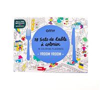 OMY - manteles Individuales de Papel - para Usar en submano, en Mesa, póster para enmarcar - 18 Ilustraciones - Papel 120 g/m² - Diseñados y Fabricados en Francia - 24 Juegos