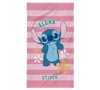 Disney Home Stitch Ohana - Toalla de Playa con Estampado Infantil (100% algodón, Oeko-Tex | 70 x 120 cm), Color Rosa