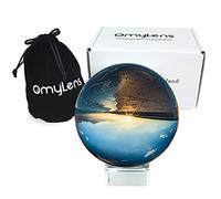 Omylens Bola de lente (80 mm), bola de cristal K9 con soporte y bolsa de seda, para accesorios y accesorios de fotografía, bola mágica curativa y decorativa