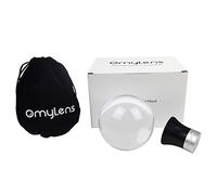 Omylens Bola de lente con soporte, bola de cristal K9 (80 mm) + ventosa + base plana (rosca interna general de 1/4"-20) + bolsa de seda