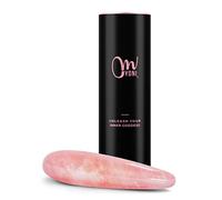 OMYONI vara de masajes de cuarzo cristal rosa 100% natural - Vara de placer de 7 pulgadas hecha a mano, vara de masajes personal con energía positiva y súper suave de piedras semipreciosas