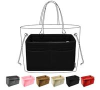 OMYSTYLE Organizador XL para bolsos, de fieltro, organizador de bolsa de mano de 5 tamaños, compatible con Neverful Speedy y más, color negro, (34 x 17 x 18 cm