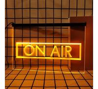 On Air Letrero de neón para decoración de Pared, Luces de neón LED Regulables alimentadas por USB para estación de Radio, Estudio de música, Sala de Juegos,Naranja,30x20cm