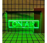 On Air Letrero de neón para decoración de Pared, Luces de neón LED Regulables alimentadas por USB para estación de Radio, Estudio de música, Sala de Juegos,Verde,40x30cm