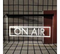 On Air Letrero de neón para decoración de Pared, Luces de neón LED Regulables alimentadas por USB para estación de Radio, Estudio de música, Sala de Juegos,Blanca,40x30cm