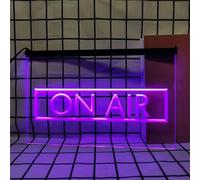 On Air Letrero de neón para decoración de Pared, Luces de neón LED Regulables alimentadas por USB para estación de Radio, Estudio de música, Sala de Juegos,Púrpura,30x20cm