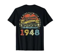 (ON Back) 78 Edición Limitada 1948 noviembre 78 cumpleaños Camiseta