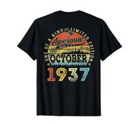 (ON Back) 89 Limited Edition 1937 Octubre 89th Birthday Camiseta