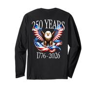 On Back Eagle and Flag 250 Years 1776-2026 250th Birthday Manga Larga