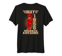 (ON Back) Mayo 70 Cumpleaños Mujeres 1956 Impresionante Oso de Peluche Camiseta Premium