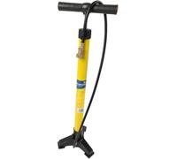 On Bike Bomba Tubular de Taller para Bicicletas en Metal Amarillo, conexión de latón, Mango ergonómico en T, válvulas de Tres pies de inflado rápido, Italiano y francés