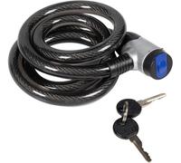 On Bike Cable en espiral antirrobo de 1,5 x 120 cm con cierre de aleación de zinc, protección flexible, robusta y compacta para bicicletas, patinetes y motocicletas