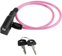 On Bike Candado De Acero Rosa Con Revestimiento De PVC Para Bicicletas, 6 Mm De Diámetro Y 650 Mm De Longitud, Con Cierre
