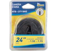 On Bike Tubo Interior De 24 Pulgadas X 1.50 - 1.95 para Bicicleta De Montaña Y Bicicleta Urbana, Válvula Schrader Negra Americana, De Alta Resistencia Y Sellado, Compatible con Bicicletas para