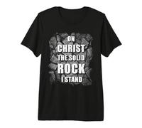 On Christ The Solid Rock I Stand Christian Faith Inspiration Camiseta Premium