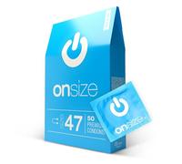 ON) Condones ONsize | 47 mm de ancho | 50 unidades | delgados 0,07 mm de grosor | Premium ultrafinos | Veganos | para hombres