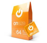ON) Condones ONsize | 64 mm de ancho | 50 unidades | delgados 0,07 mm de grosor | Premium ultrafinos | Veganos | para hombres