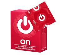 ON) Condones Super Delgados, Extra delgados 0,055 mm de grosor, 54 mm de ancho, Paquete de 3, Hombre