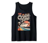 On Cruise Time Bold Ship Sunset Retro Ocean Camiseta sin Mangas