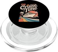 On Cruise Time Bold Ship Sunset Retro Ocean PopSockets PopGrip para MagSafe